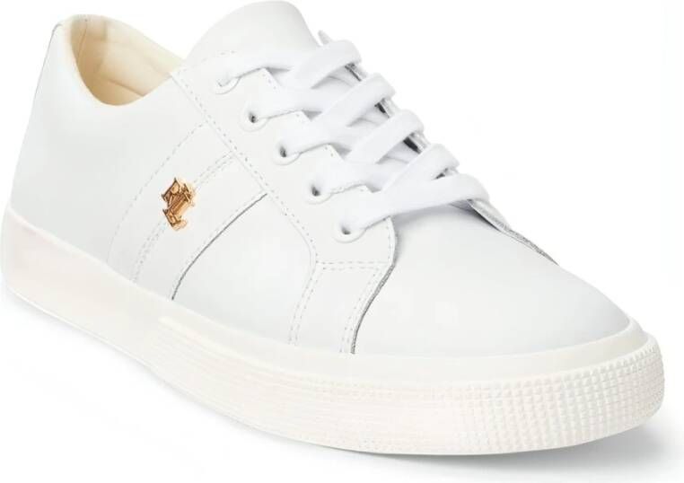 Ralph Lauren Witte Leren Sneakers voor Vrouwen White Dames