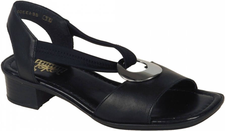 Rieker Zwarte hoge hak sandalen voor vrouwen Black Dames