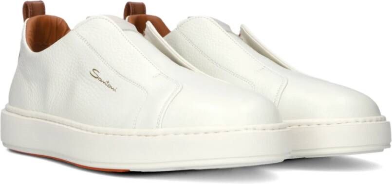 Santoni Witte Sneakers White Heren