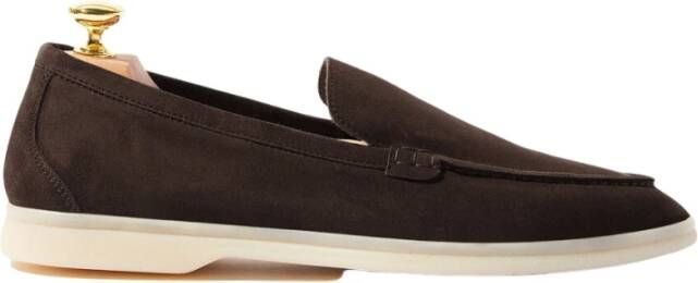 Scarosso Ludovico Suede Loafers Handgemaakte Italiaanse casual-chique schoenen Brown Heren
