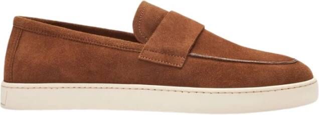 Scarosso Tan Suede Loafers Brown Heren