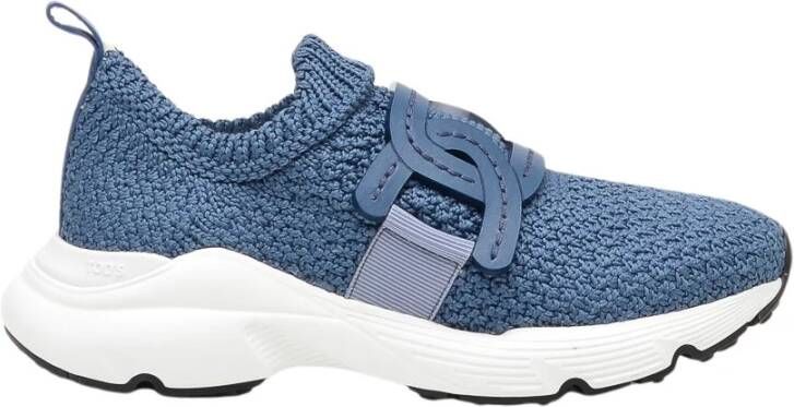 TOD'S Blauwe Stretch Katoenen Slip-on Sneakers Blue Dames
