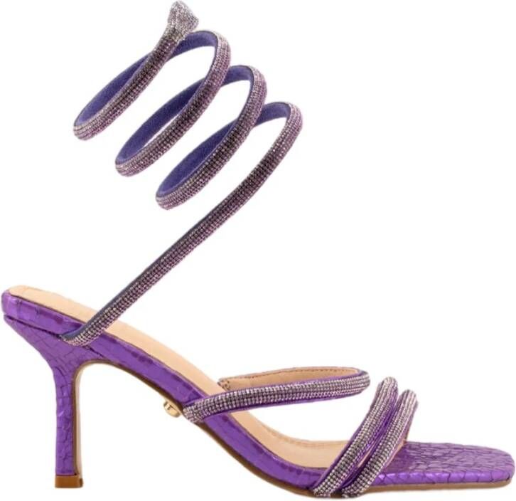 Twentyfour Twisted Enkel High Heel Sandalen Purple Dames