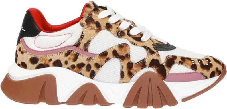 Versace Leopard Sneakers Beige Ss22 Multicolor Heren