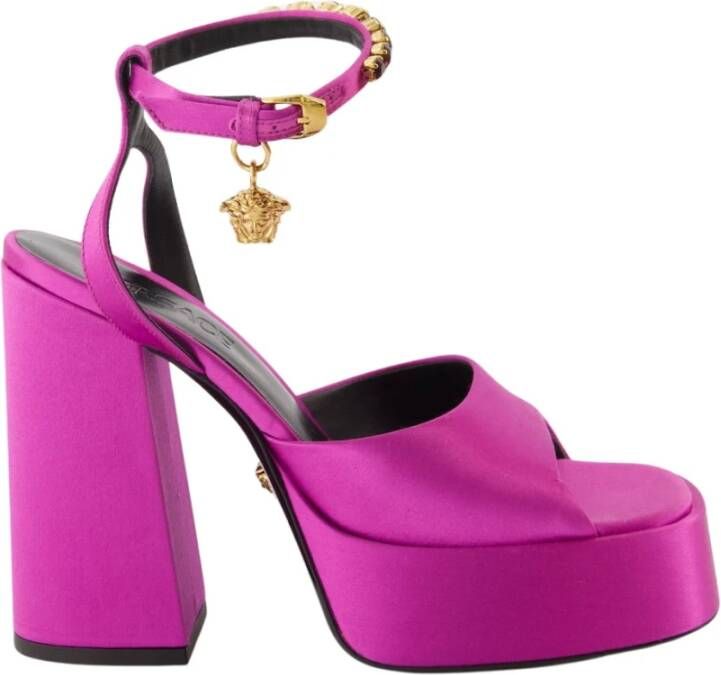 Versace Zijden satijnen sandalen voor vrouwen Purple Dames