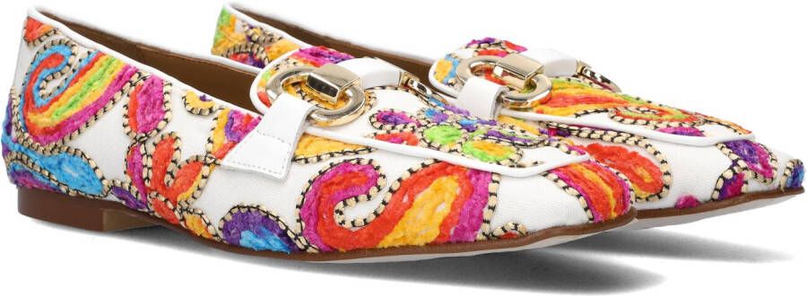 Pedro Miralles Kleurrijke Loafer met Velvet Applicaties Multicolor Dames