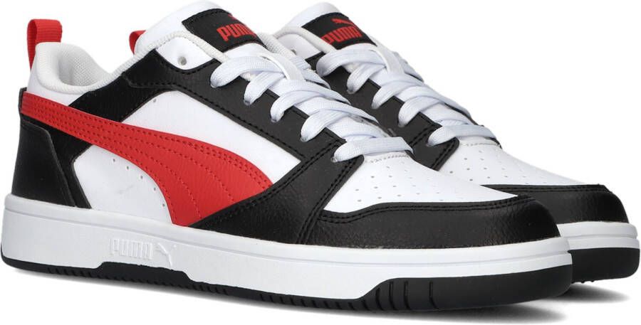 PUMA Rebound V6 Lo Jr Unisex Sneakers White-For All Time Red- Black