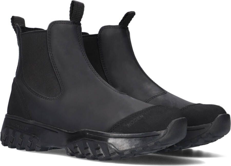 Woden Zwarte Chelsea Boots Magda Track Waterproof