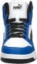 Puma Rebound V6 Mid sneakers wit zwart kobaltblauw Imitatieleer 35.5 - Thumbnail 11