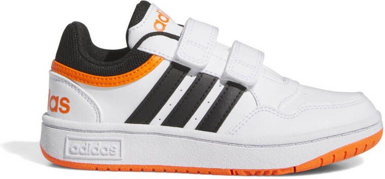 Adidas Sportswear Hoops 3.0 sneakers wit zwart oranje Imitatieleer 34