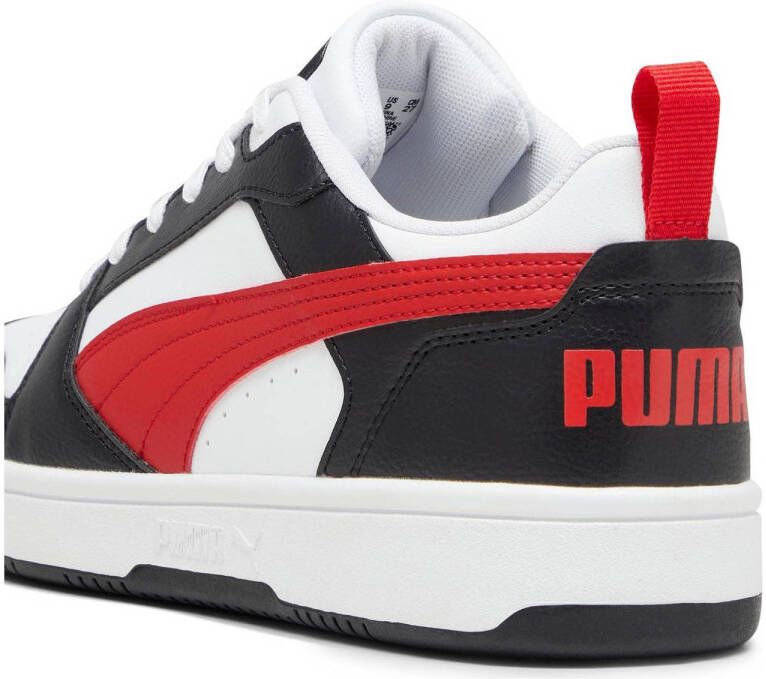 Puma Rebound V6 Low snekaers wit rood zwart