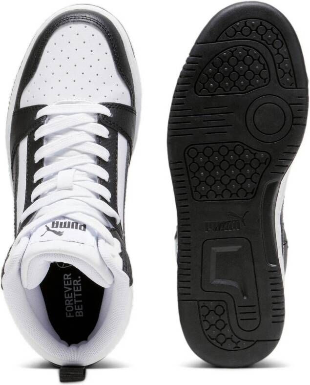 Puma Rebound V6 Mid sneakers wit zwart