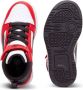 Puma Rebound V6 Mid sneakers wit zwart rood Imitatieleer 35 - Thumbnail 9