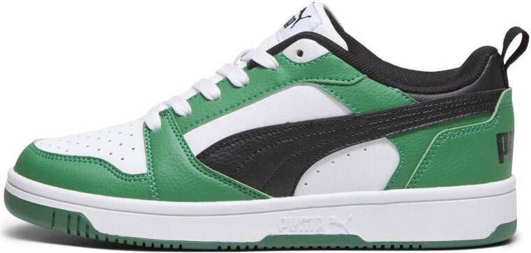 Puma Rebound V6 Lo sneakers wit zwart groen