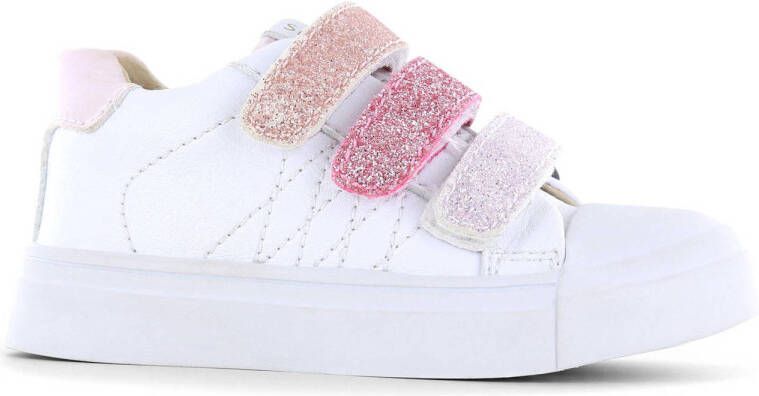 Shoesme leren sneakers wit roze Meisjes Leer Meerkleurig 22