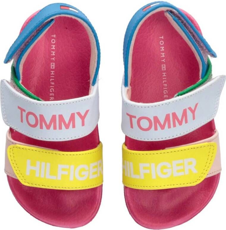 Tommy Hilfiger sandalen wit roze geel Meisjes Imitatieleer Meerkleurig 27