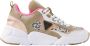 VINGINO Beau chunky leren sneakers met panterprint beige roze Meisjes Leer 37 - Thumbnail 2