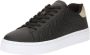 Armani Exchange Zwarte Leren Geometrisch Patroon Sneakers Black Dames - Thumbnail 2