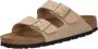 Birkenstock Verstelbare Logo Sandalen Rubberen Zool Beige Dames - Thumbnail 2