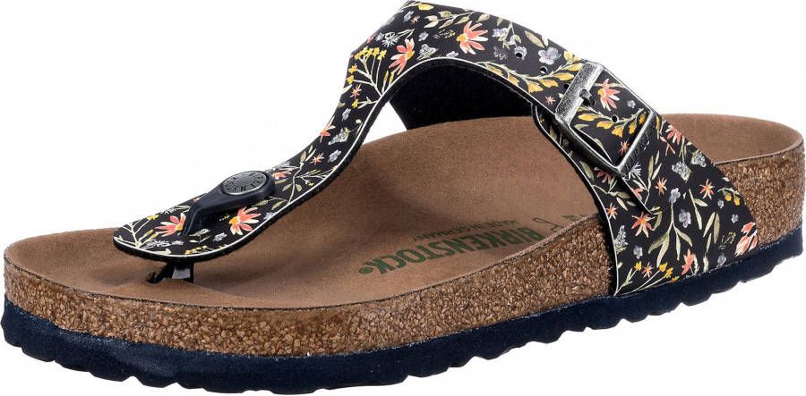 krokodil Mijlpaal belangrijk Birkenstock Gizeh Dames Slippers Watercolor Flower Regular fit | Zwart |  Imitatieleer - Schoenen.nl