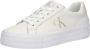 Calvin Klein Sportieve witte vetersneakers met contrastdetails White Dames - Thumbnail 2