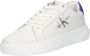 Calvin Klein Witte polyester sneakers met veters print contrastdetails logo White Heren - Thumbnail 2