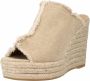 Castañer Fatima sandalen van gewassen katoen met 11 cm hak. Beige Dames - Thumbnail 2