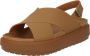 Crocs Brooklyn Luxe Cross Strap 209407-2U3 Vrouwen Bruin Sandalen - Thumbnail 3