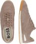 Hugo Boss Iconische leren sneakers met contrasterende details Brown Heren - Thumbnail 3