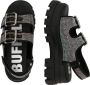 Buffalo Stijlvolle Grijze Platte Sandalen Black Dames - Thumbnail 10