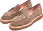 Cesare Gaspari Suede Slip-On Loafers Beige Brown Dames - Thumbnail 11