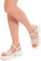 Cesare Gaspari Platformzool Sandalen Beige Dames - Thumbnail 13