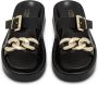 Cesare Gaspari Luxe Leren Ketting Sandalen Black Dames - Thumbnail 13