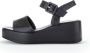 Gabor Zwarte gladleren sandalen Black Dames - Thumbnail 3