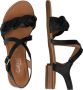 Gabor Zwarte Leren Platte Sandalen Black Dames - Thumbnail 2