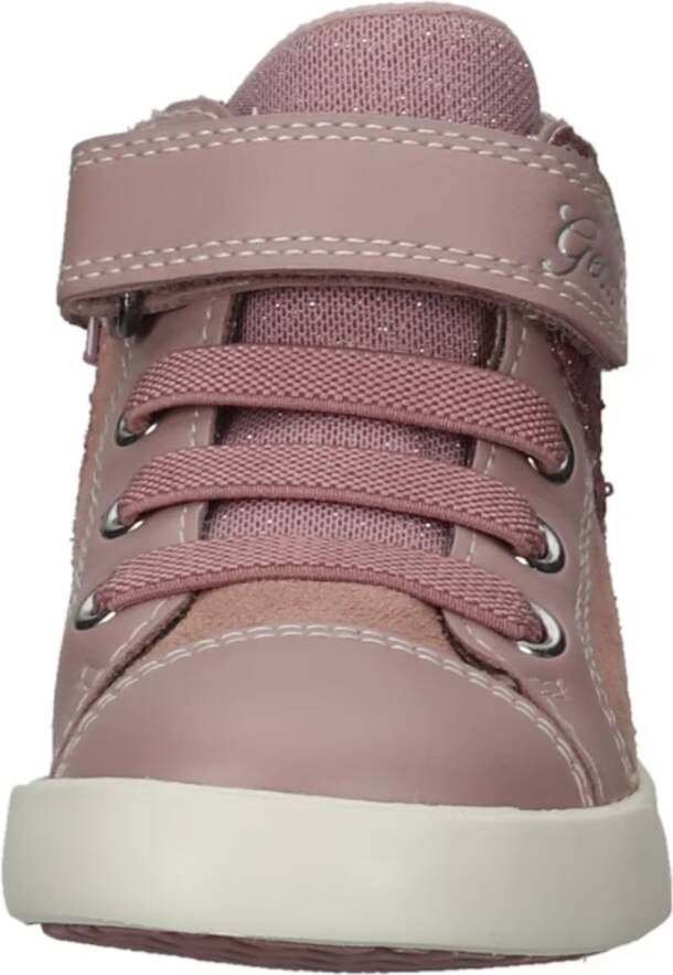 GEOX Kilwi velcro elastiek bling veugels hoge lederen sneakers Roze - Foto 3