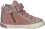 GEOX Kilwi velcro elastiek bling veugels hoge lederen sneakers Roze - Thumbnail 4