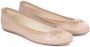 Kazar Nude leren ballerina's met strik en metalen label Beige Dames - Thumbnail 19