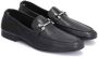 Kazar Zwarte leren loafers voor heren met metalen decoratie Black Heren - Thumbnail 8