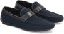 Kazar Heren marineblauwe mocassins gemaakt van leer en stof Blue Heren - Thumbnail 3