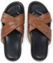 Kazar Bruin Leren Strappy Muiltjes Brown Heren - Thumbnail 5