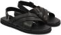 Kazar Zwarte leren sandalen met gesp Black Heren - Thumbnail 3