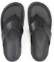 Kazar Leren Flip-Flops met Dikke Zool Black Heren - Thumbnail 10