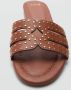 Mango slippers met studs cognac - Thumbnail 6