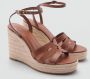 Mango espadrilles met sleehak cognac - Thumbnail 5