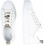 PS Poelman Esquimo Dames Quilted Leren Tennis Sneakers met Leopard Print 39 Wit - Thumbnail 3