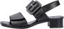 Rieker Zwarte leren platte sandalen Zwart Dames - Thumbnail 16