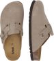 Scholl FAE NEW Suede SA Womens Dark Beige FALSO Clogs Dark Beige - Thumbnail 3