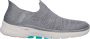 Skechers Go Walk 6 Fabulous View Slip-ins 124569-GRY Vrouwen Grijs Sneakers Sportschoenen - Thumbnail 3