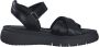 Tamaris Zwarte Leren Casual Open Sandalen Black Dames - Thumbnail 11